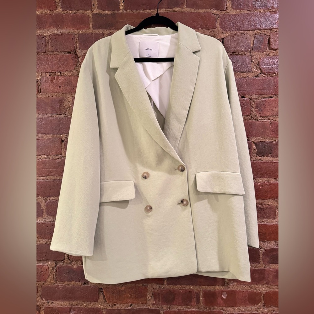 Wilfred Light Sage Double-Breasted Blazer